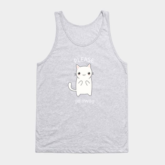 Funny and Cute Rude Cat T-shirt Tank Top by happinessinatee